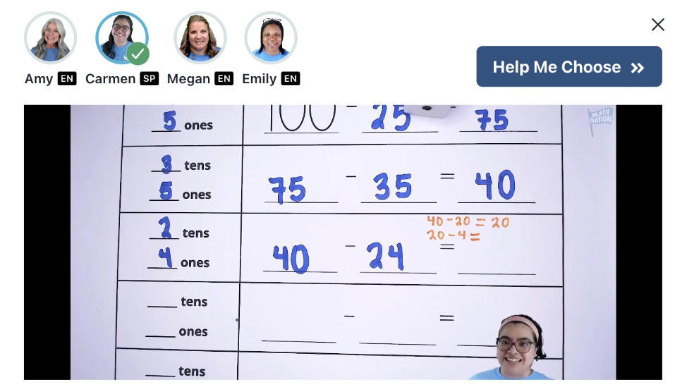 screenshot of math problems in Spanish
